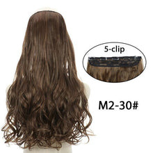 Load image into Gallery viewer, 5 Clip In Hair Extension Heat Resistant Fake Hairpieces Long Wavy Hairstyles Synthetic Clip Golden On Hair Extensions Straight Hair Extensions with Invisible Fish Line Layered Hairpiece