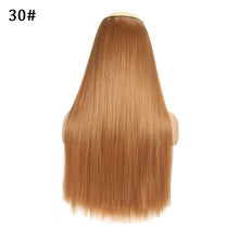 Load image into Gallery viewer, 5 Clip In Hair Extension Heat Resistant Fake Hairpieces Long Wavy Hairstyles Synthetic Clip Golden On Hair Extensions Straight Hair Extensions with Invisible Fish Line Layered Hairpiece