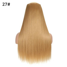 Load image into Gallery viewer, 5 Clip In Hair Extension Heat Resistant Fake Hairpieces Long Wavy Hairstyles Synthetic Clip Golden On Hair Extensions Straight Hair Extensions with Invisible Fish Line Layered Hairpiece