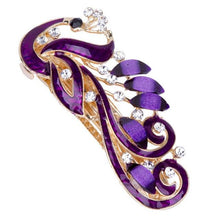 Load image into Gallery viewer, 5 Colors Trendy Peacock Barrettes Crystal Flower Hairpins Headwear For Hair Women Romantic Headdress Wedding Hair Accessories for Brides and Bridesmaids