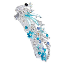 Load image into Gallery viewer, 5 Colors Trendy Peacock Barrettes Crystal Flower Hairpins Headwear For Hair Women Romantic Headdress Wedding Hair Accessories for Brides and Bridesmaids