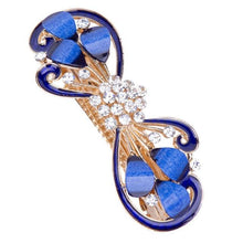 Load image into Gallery viewer, 5 Colors Trendy Peacock Barrettes Crystal Flower Hairpins Headwear For Hair Women Romantic Headdress Wedding Hair Accessories for Brides and Bridesmaids