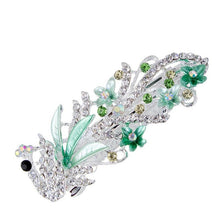 Load image into Gallery viewer, 5 Colors Trendy Peacock Barrettes Crystal Flower Hairpins Headwear For Hair Women Romantic Headdress Wedding Hair Accessories for Brides and Bridesmaids