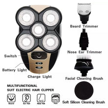 Load image into Gallery viewer, 5-in-1 4D Rotary Electric Shaver Beard Trimmer