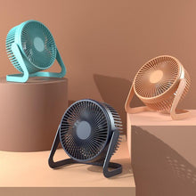 Load image into Gallery viewer, 5 Inch USB Desktop Fan 360° Rotating Mini Adjustable Portable Electric Fan Summer Mute Air Cooler For Home Office Strong Wind Two Speed Modes Super Silent Mini Portable Desktop USB Cooler Cooling Fan