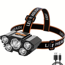 Load image into Gallery viewer, 5 LED Headlamp High Lumens Super Bright Outdoor Headlight