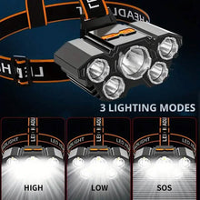 Load image into Gallery viewer, 5 LED Headlamp High Lumens Super Bright Outdoor Headlight