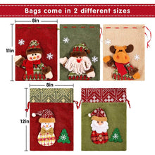 Load image into Gallery viewer, 5-Pack: Drawstring Christmas Bags