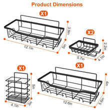 Load image into Gallery viewer, 5-Pack: Shower Caddy Shelves with 18 Inbuilt Hooks