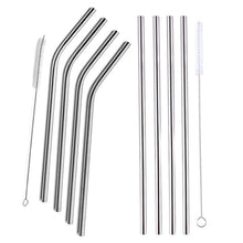 Load image into Gallery viewer, 5-Pack: Stainless Steel Bend Or Straight Drinking Straws