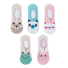 Load image into Gallery viewer, 5 Pairs 3D Cartoon Harajuku Cat Cute Heart Invisible Cotton Socks Casual Boat Socks Funny Girl Ankle Sock Set for Women