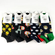 Load image into Gallery viewer, 5 Pairs Animal Food Fruit Avocado Zebra Burger Omelets Flamingo Socks Happy Cotton Ankle Funny Combed Out Of Pure Cotton Summer Casual Sock For Men And Women