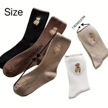 Load image into Gallery viewer, 5-Pairs: Bear Embroidery Low Cut Ankle Socks