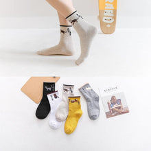 Load image into Gallery viewer, 5 Pairs Fashion Unisex Cute Cartoon face Patterned Long Socks Soft Breathable Cotton Material Sport Summer Warm Winter Funny Harajuku Socks For Men And Women