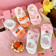 Load image into Gallery viewer, 5 pairs Summer Socks Female Cartoon Animal Bear Mouse Socks Cute Funny Invisible Cotton Ankle Socks For Women
