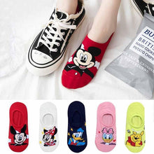 Load image into Gallery viewer, 5 pairs Summer Socks Female Cartoon Animal Bear Mouse Socks Cute Funny Invisible Cotton Ankle Socks For Women