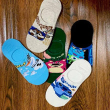 Load image into Gallery viewer, 5 pairs Summer Socks Female Cartoon Animal Bear Mouse Socks Cute Funny Invisible Cotton Ankle Socks For Women