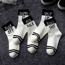 Load image into Gallery viewer, 5-Pairs Unisex English Letter Street Fashion Cool Socks