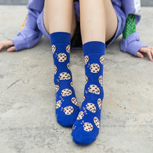Load image into Gallery viewer, Women's Colorful Cotton Socks Fruits Banana Avocado Lemon Egg Cookie Donuts Food Happy Color Socks