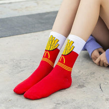 Load image into Gallery viewer, Women's Colorful Cotton Socks Fruits Banana Avocado Lemon Egg Cookie Donuts Food Happy Color Socks