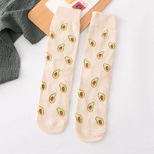 Load image into Gallery viewer, Women's Colorful Cotton Socks Fruits Banana Avocado Lemon Egg Cookie Donuts Food Happy Color Socks