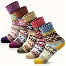 Load image into Gallery viewer, 5-Pairs: Women's Comfortable and Warm Crew Socks