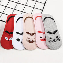 Load image into Gallery viewer, 5 Pairs/Lot Cute Harajuku Animal Women Socks Set Funny Spring Cat Dog Rabbit Panda Low Cut Short Sock Happy