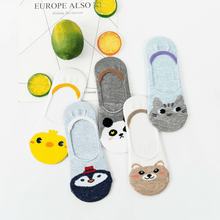 Load image into Gallery viewer, 5 Pairs/Lot Cute Harajuku Animal Women Socks Set Funny Spring Cat Dog Rabbit Panda Low Cut Short Sock Happy