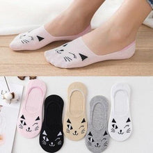 Load image into Gallery viewer, 5 Pairs/Set Women's Cotton Happy Cute Cat Short Socks Print Cartoon Animal Casual Summer Socks Red Heart Funny Ankle Socks Pure Cotton Socks For Men And Women