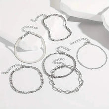 Load image into Gallery viewer, 5-Piece: Elegant Multi-Layered Chain Bracelet Set