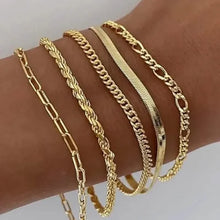 Load image into Gallery viewer, 5-Piece: Elegant Multi-Layered Chain Bracelet Set