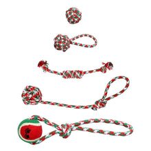 Load image into Gallery viewer, 5-Pieces: Christmas Dog Rope Chew Toys