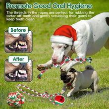 Load image into Gallery viewer, 5-Pieces: Christmas Dog Rope Chew Toys