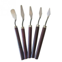 Load image into Gallery viewer, 5-Pieces: Palette Steel Oil For Professional Stainless Knife Tool Painting Spatula