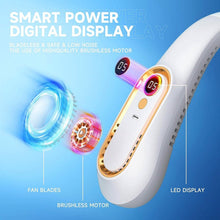 Load image into Gallery viewer, 5 Speeds Adjustable USB Rechargeable Battery Powered Personal Neck Fan