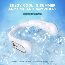 Load image into Gallery viewer, 5 Speeds Adjustable USB Rechargeable Battery Powered Personal Neck Fan
