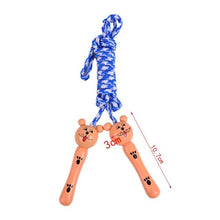 Load image into Gallery viewer, 5 Styles Kids Jump Ropes Wood Handle Sport Bodybuilding Fitness Lovely Skipping Ropes Wood Handle Children Adjustable Cotton Skipping Rope With Wooden Handle For Boys And Girls