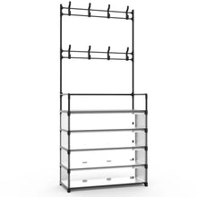 Load image into Gallery viewer, 5-Tier Dustproof Entryway Hall Tree Coat and Shoe Rack