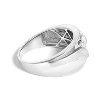Load image into Gallery viewer, Men's .925 Sterling Silver 1/2 Cttw Diamond Channel Set 3-Stone Band Ring - Ring Size 10