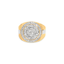 Load image into Gallery viewer, 10K Yellow Gold 1 1/2 Cttw Diamond Cluster and Halo Signet Mens Ring (K-L Color, I1-I2 Clarity) - Size 10