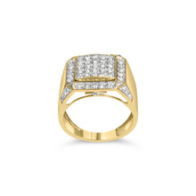 Load image into Gallery viewer, Men's 10K Yellow Gold 2 1/8 Cttw Diamond Composite Cluster Cocktail Ring Band