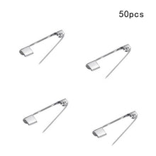 Load image into Gallery viewer, 50 Pcs/Lot 15 20 25 30 35 mm 40mm Brooch Clip Base Pin Safety Pin Brooch Set Blank Base For Jewelry Making Supplies Bar Pins Brooch Pin Backs Safety Clasp Gold and Silver Safety Pins