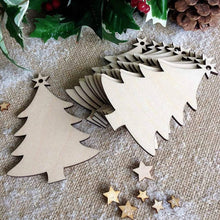 Load image into Gallery viewer, 50-Pieces: Wooden Mini Christmas Tree Small Pendant