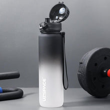Load image into Gallery viewer, 500/1000ml Sport Water Bottle BPA Free With Bounce Lid Time Marker Leak-proof Frosted Plastic Cup for Outdoor Fitness Gym Motivational Sports Water Bottle with Time Marker Leakproof Drinking Bottle for Fitness Gym Outdoor Cycling Running Hiking