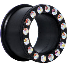 Load image into Gallery viewer, 3/4 Aurora Gem Black Silicone Double Flare Tunnel
