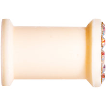 Load image into Gallery viewer, 2G Aurora Gem Flexible Peach Silicone Double Flare Tunnel Plug Set