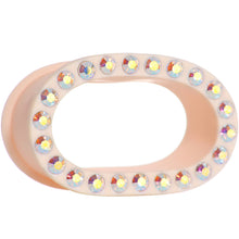 Load image into Gallery viewer, 9/16 Aurora Gem Peach Silicone Double Flare Tunnel