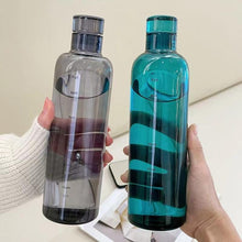 Load image into Gallery viewer, 500ml Glass Water Bottle with Time Marker Transparent Milk Cup Outdoor Sports Portable Leakproof Drink Bottle with Cup Sets Water Bottle Leak-proof Time Scale Print Transparent High Bottle for Office Water Bottle