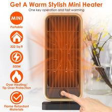 Load image into Gallery viewer, 500W Portable Electric Heater
