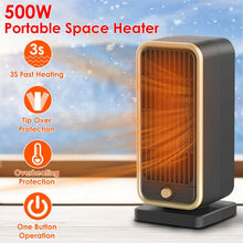 Load image into Gallery viewer, 500W Portable Electric Heater